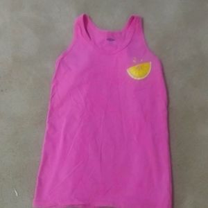 Pink tank top with lemon